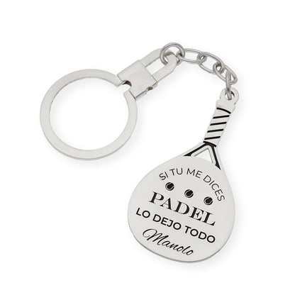 Llavero Pala de Padel en Plata de Ley 925