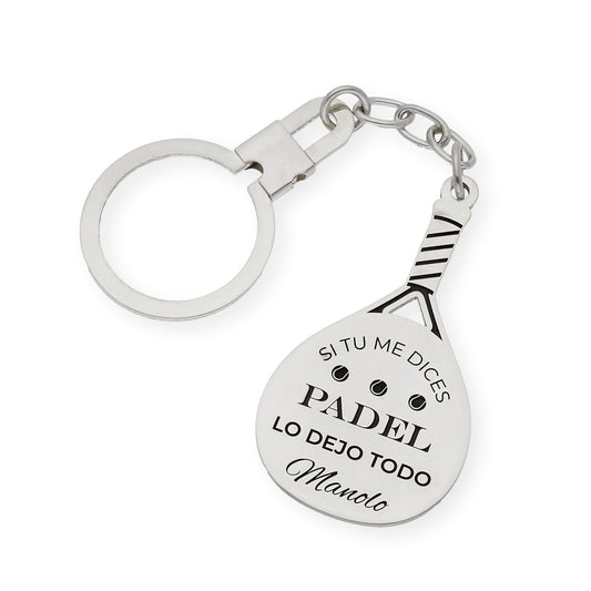 Llavero Pala de Padel en Plata de Ley 925