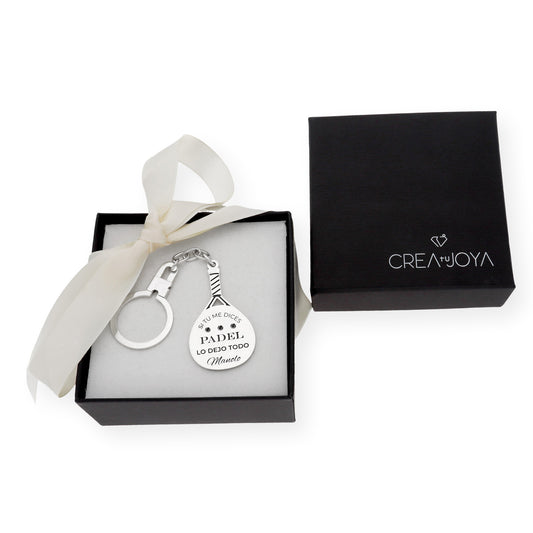 Llavero Pala de Padel en Plata de Ley 925