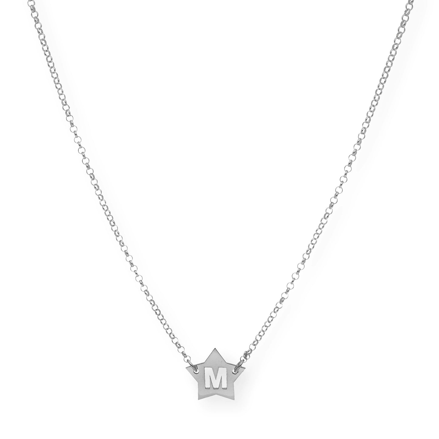 Colgante Astrid Estrella con Inicial Calada en Plata 925