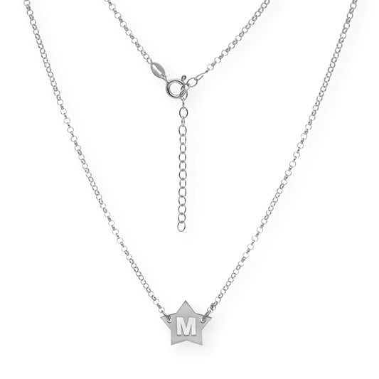 Colgante Astrid Estrella con Inicial Calada en Plata 925