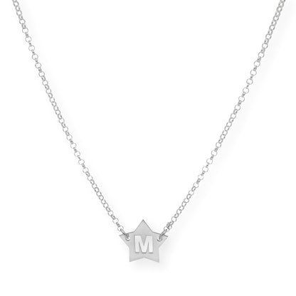 Colgante Astrid Estrella con Inicial Calada en Plata 925