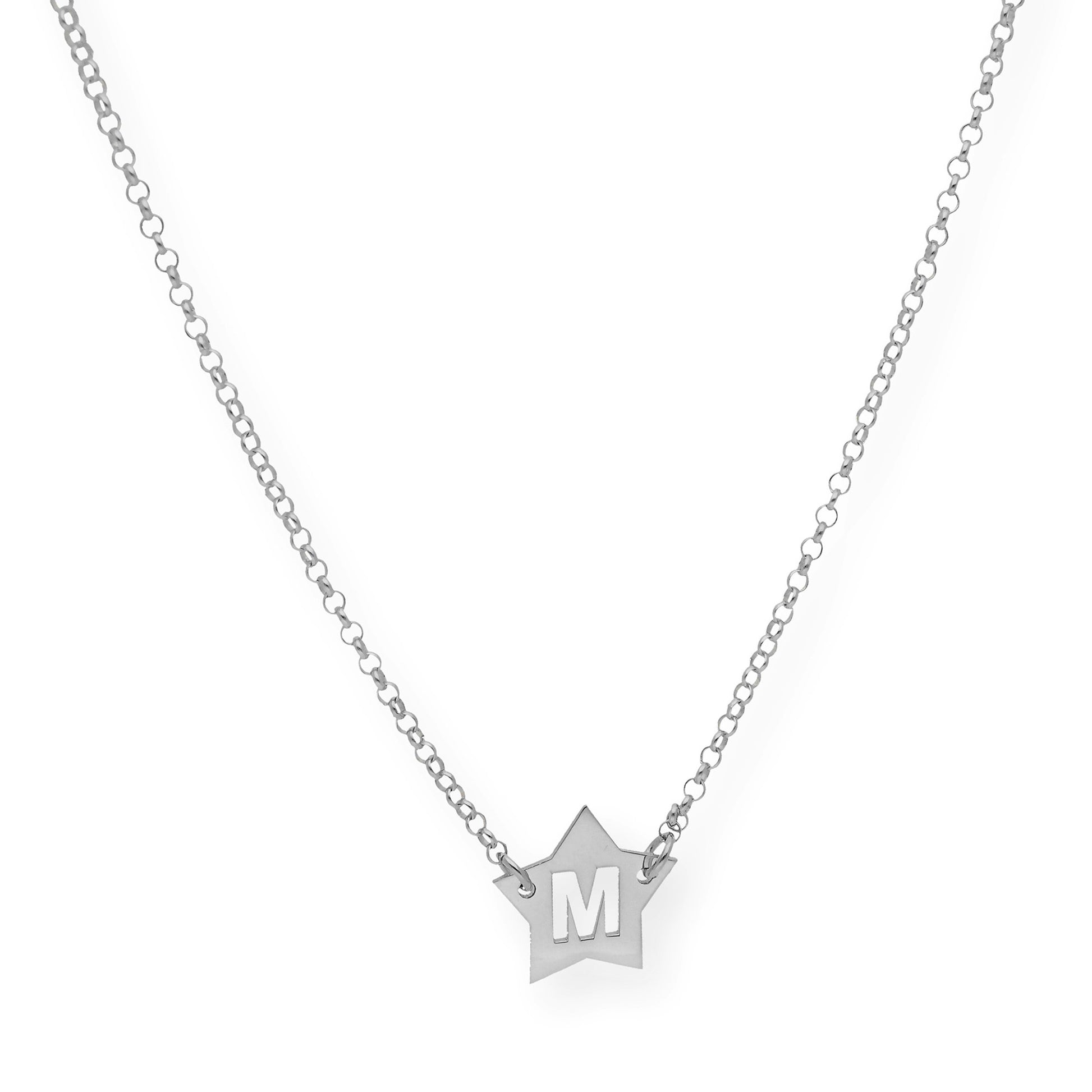 Colgante Astrid Estrella con Inicial Calada en Plata 925
