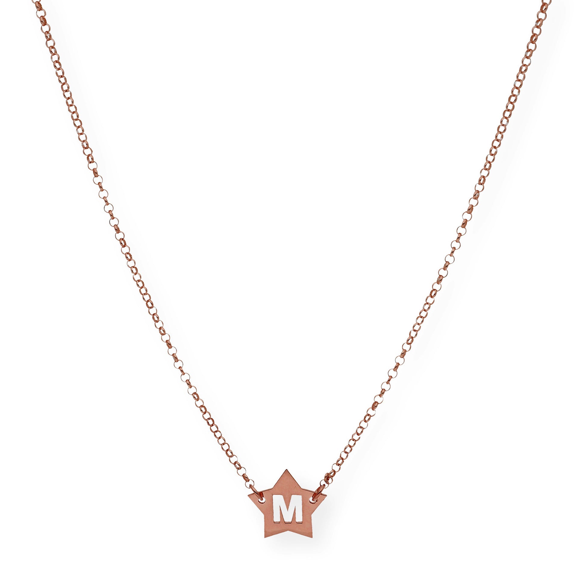Colgante Astrid Estrella con Inicial Calada en Plata 925