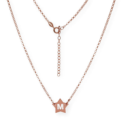 Colgante Astrid Estrella con Inicial Calada en Plata 925 y Baño de Oro 18k