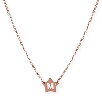 Colgante Astrid Estrella con Inicial Calada en Plata 925 y Baño de Oro 18k