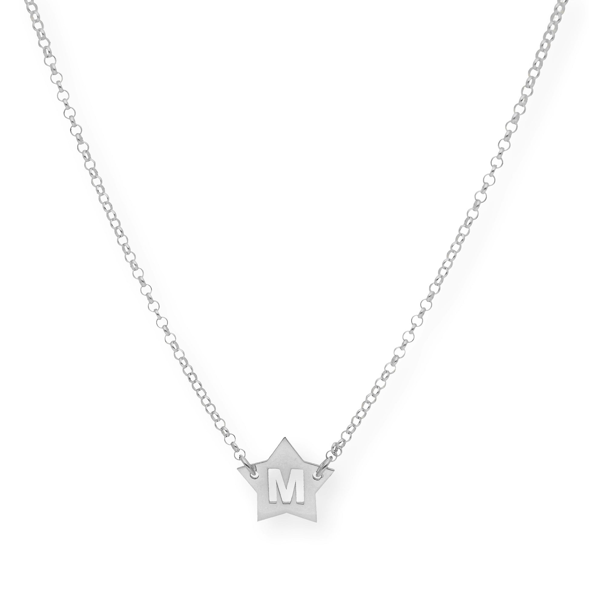Colgante Astrid Estrella con Inicial Calada en Plata 925 y Baño de Oro 18k