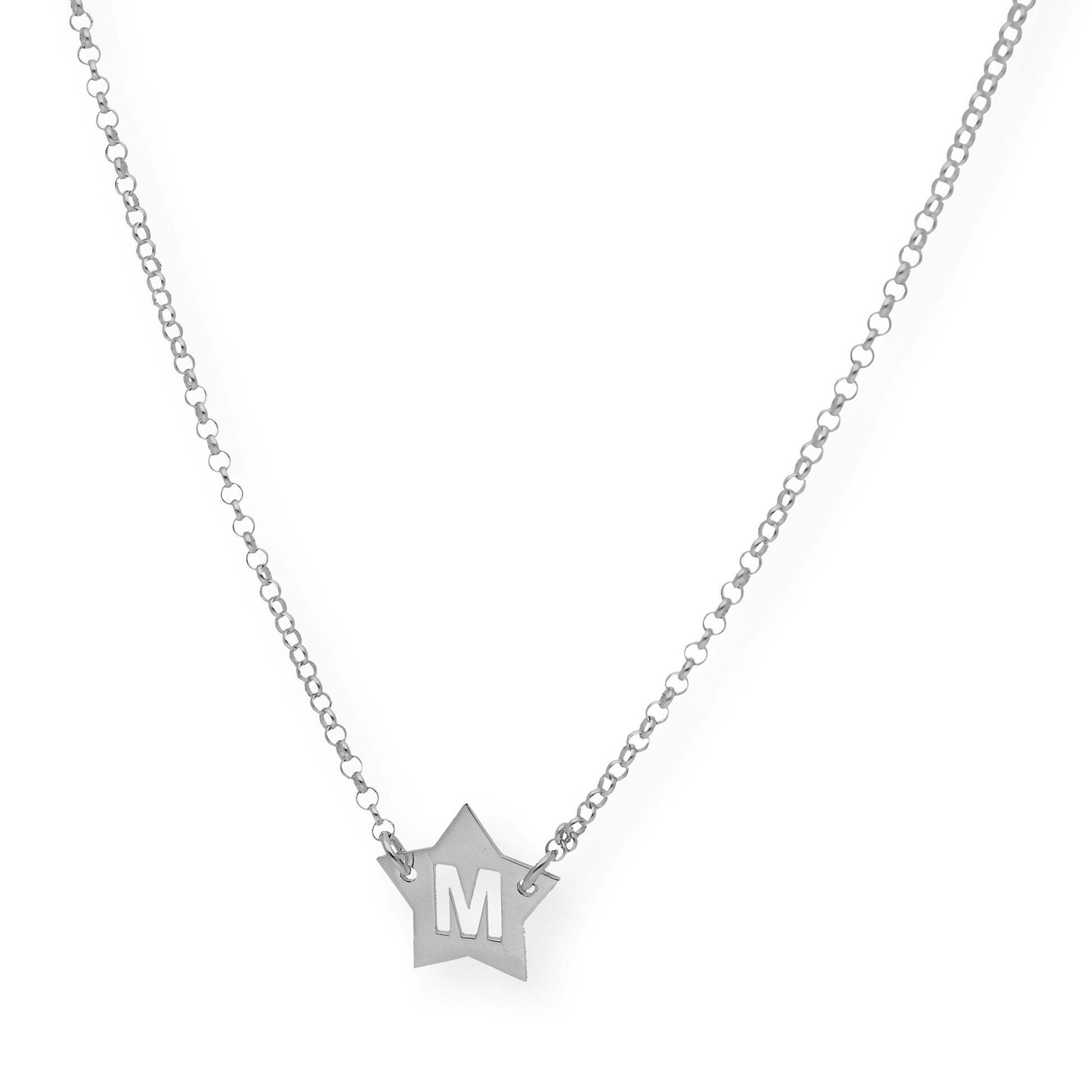 Colgante Astrid Estrella con Inicial Calada en Plata 925 y Baño de Oro Rosa 18k