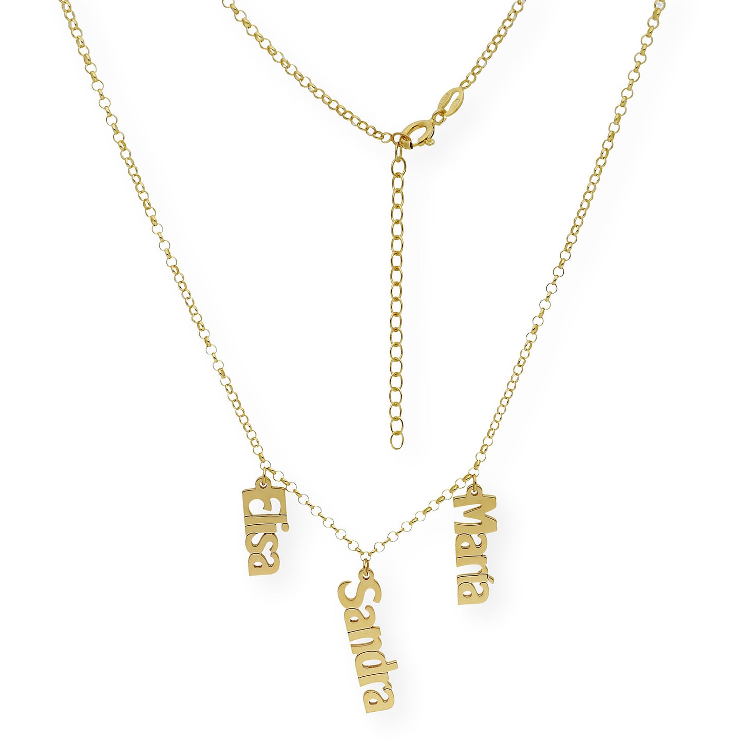 Collar Nombres Anastasia en Plata 925 y Baño de Oro 18k