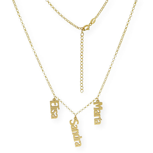 Collar Nombres Anastasia en Plata 925 y Baño de Oro 18k