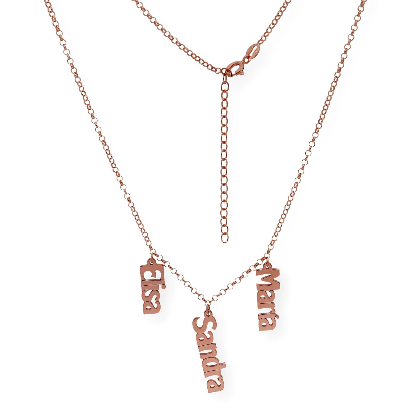 Collar Nombres Anastasia en Plata 925 y Baño de Oro Rosa 18k