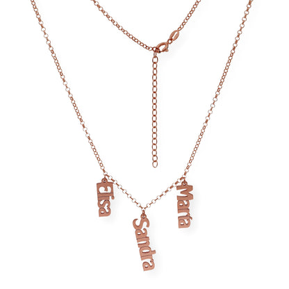 Collar Nombres Anastasia en Plata 925 y Baño de Oro Rosa 18k