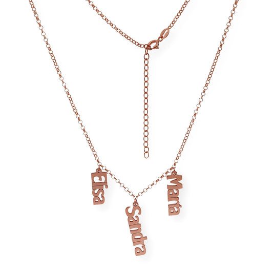 Collar Nombres Anastasia en Plata 925 y Baño de Oro Rosa 18k