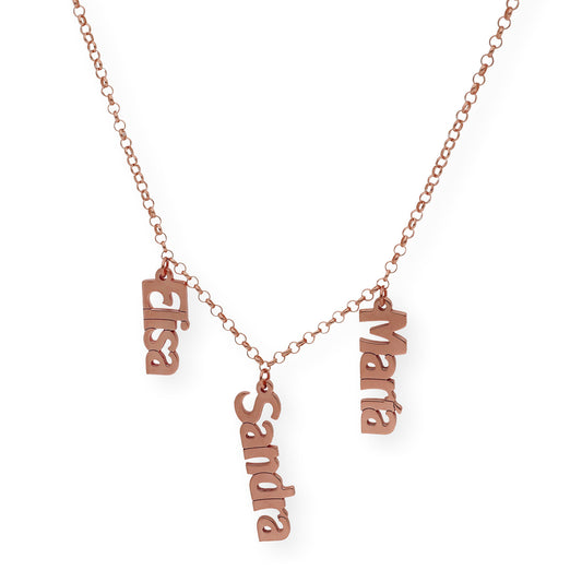 Collar Nombres Anastasia en Plata 925 y Baño de Oro Rosa 18k