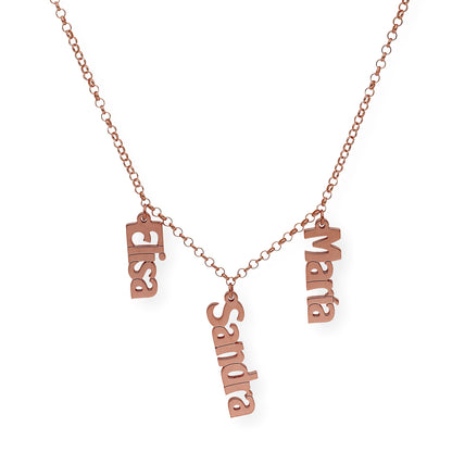 Collar Nombres Anastasia en Plata 925 y Baño de Oro Rosa 18k