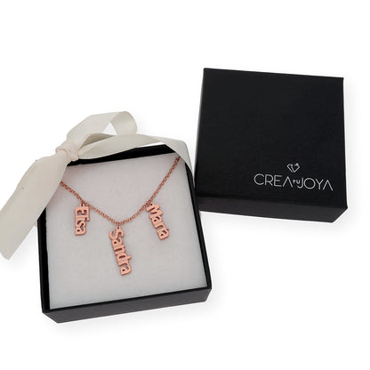Collar Nombres Anastasia en Plata 925 y Baño de Oro Rosa 18k