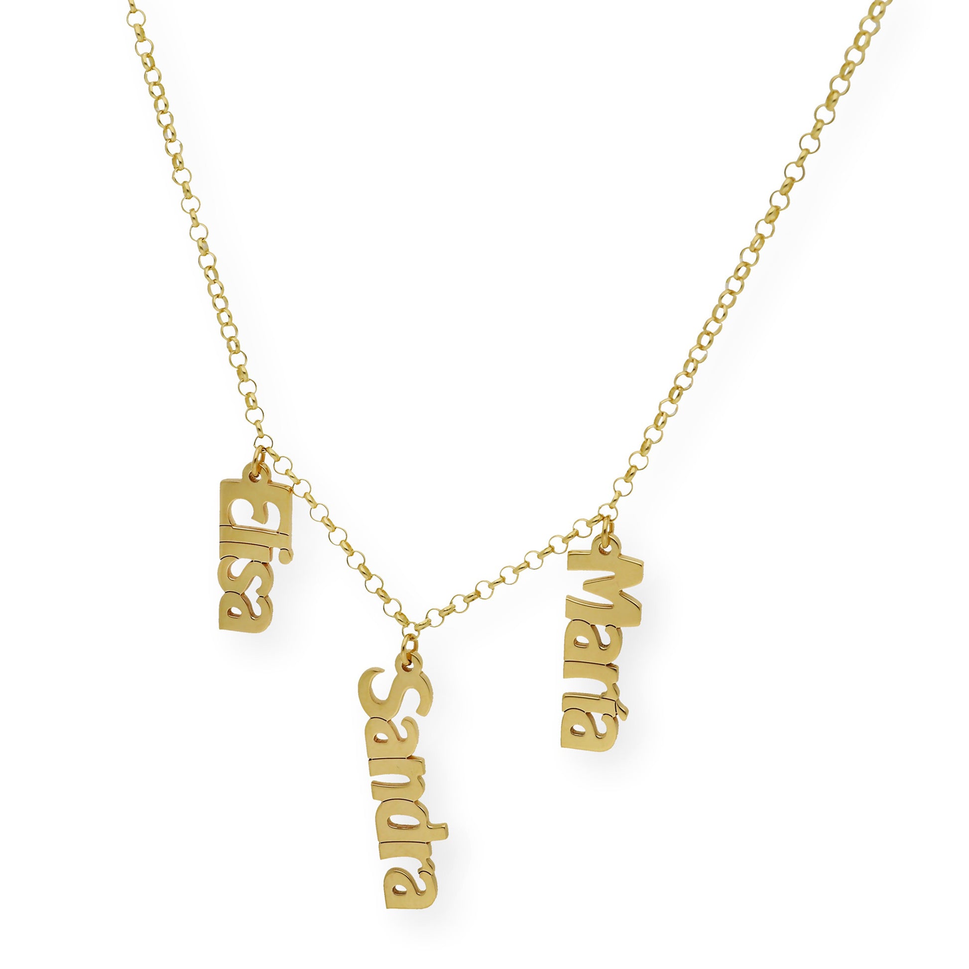Collar Nombres Anastasia en Plata 925 y Baño de Oro Rosa 18k