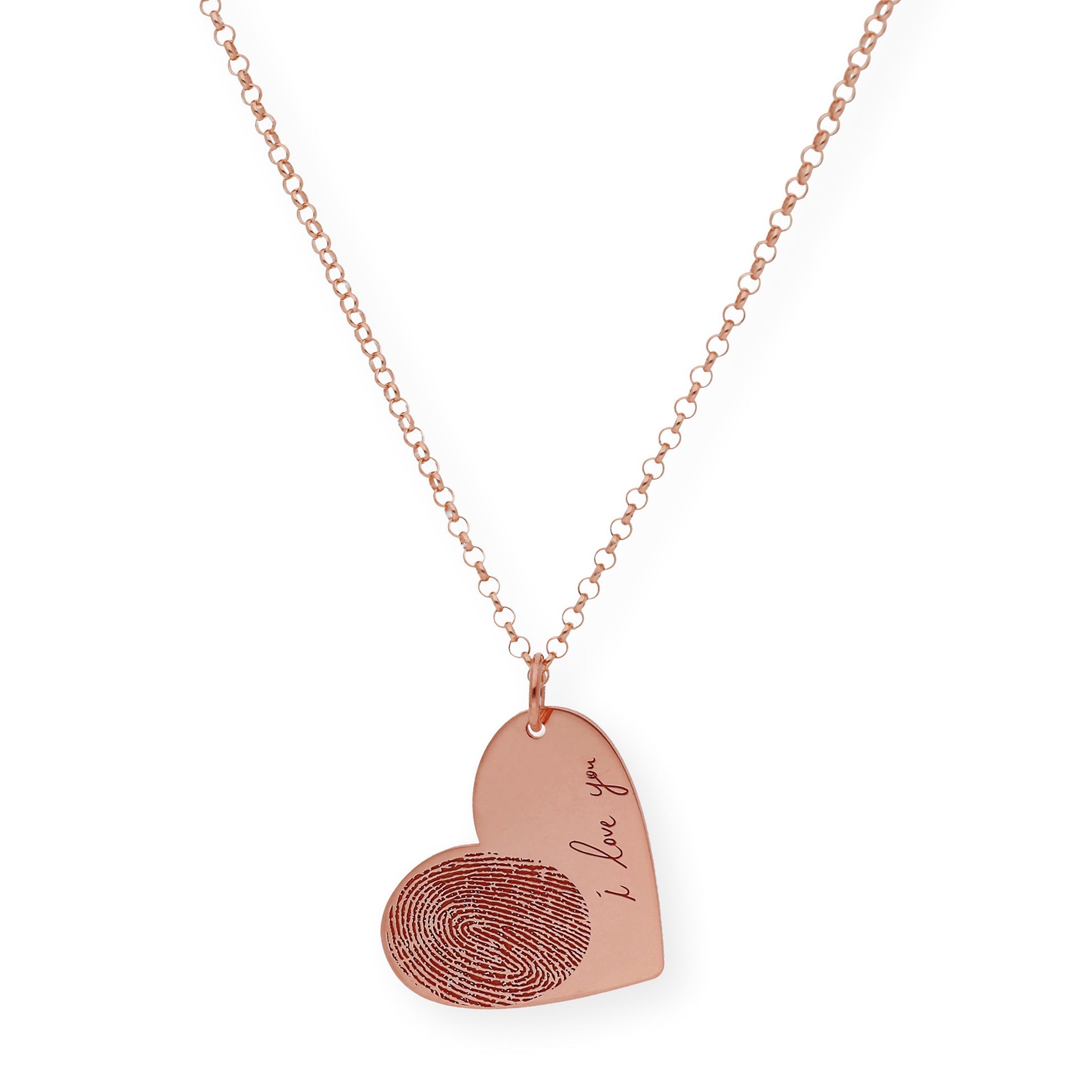 Colgante Corazón Seema Huella con Frase en Plata 925 y Baño de Oro 18k