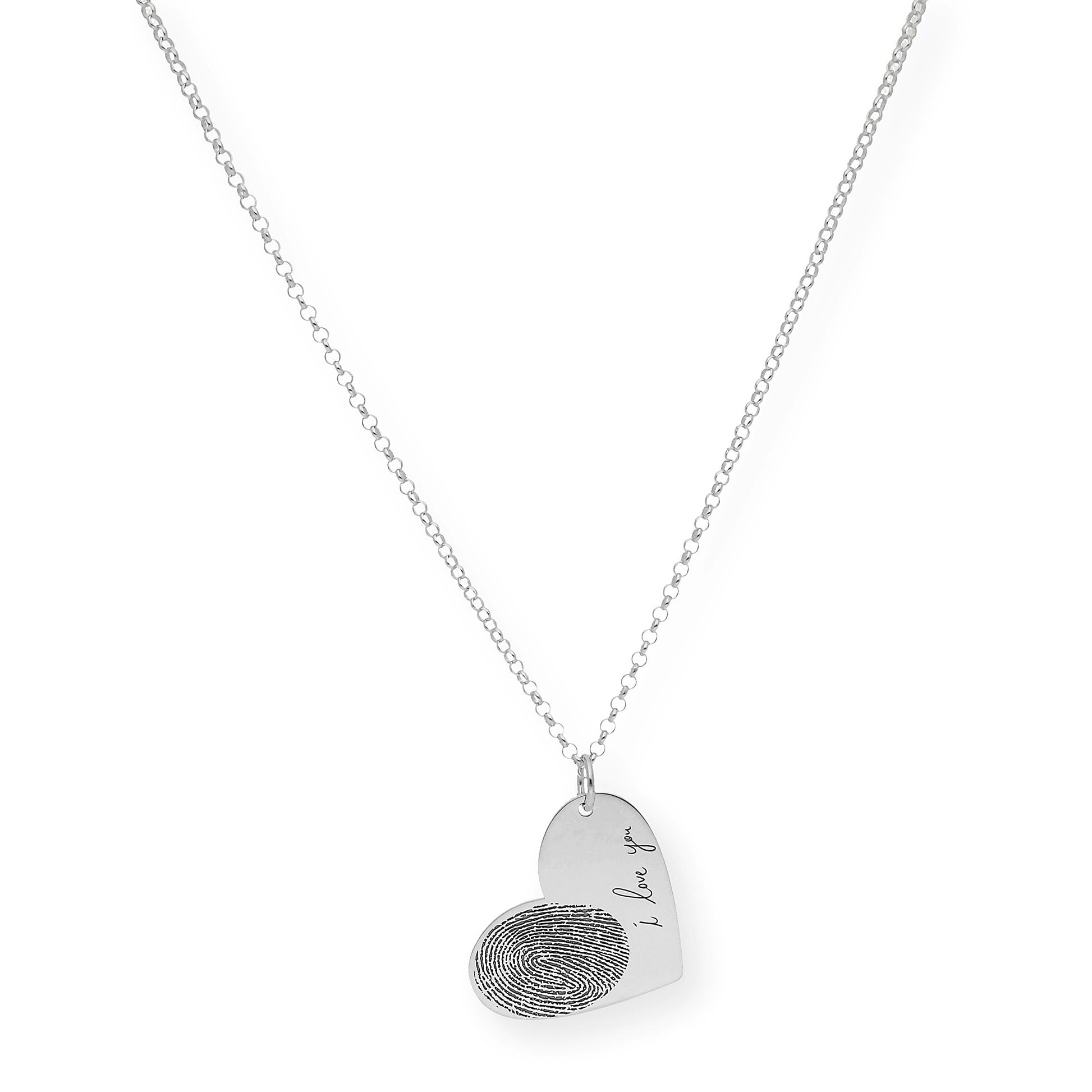 Colgante Corazón Seema Huella con Frase en Plata 925 y Baño de Oro 18k
