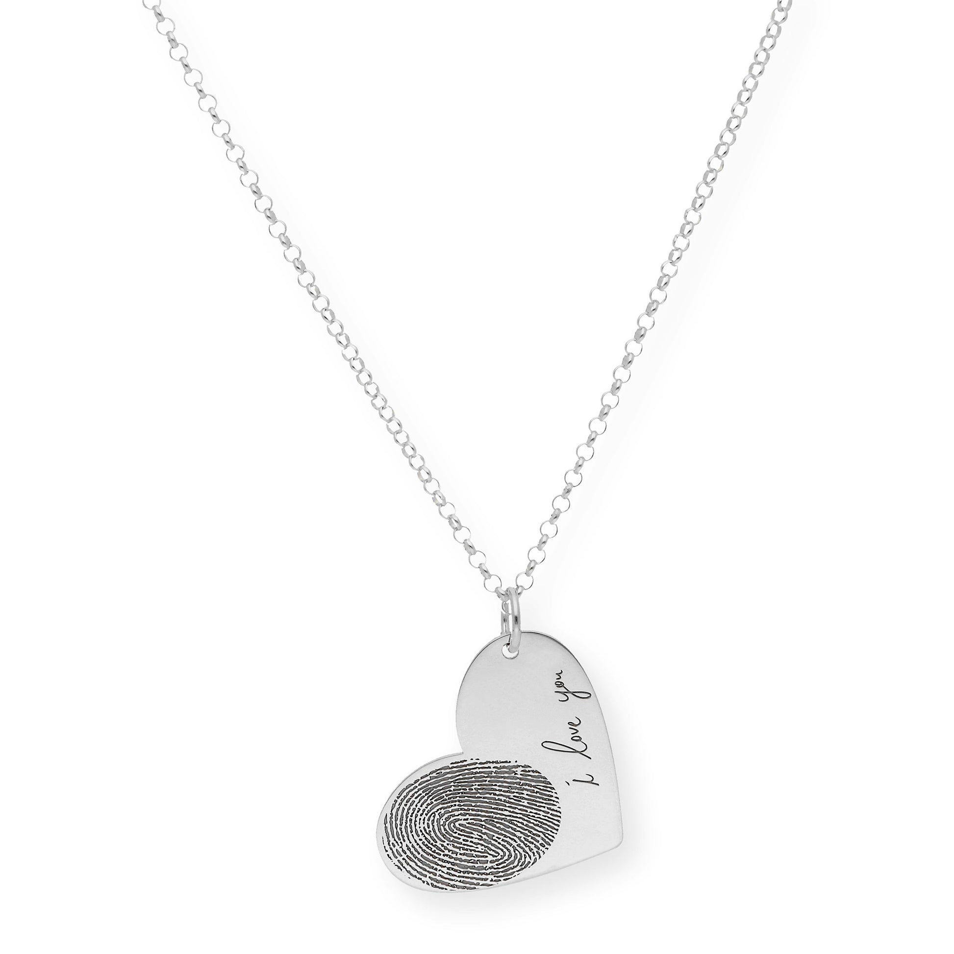 Colgante Corazón Seema Huella con Frase en Plata 925 y Baño de Oro 18k