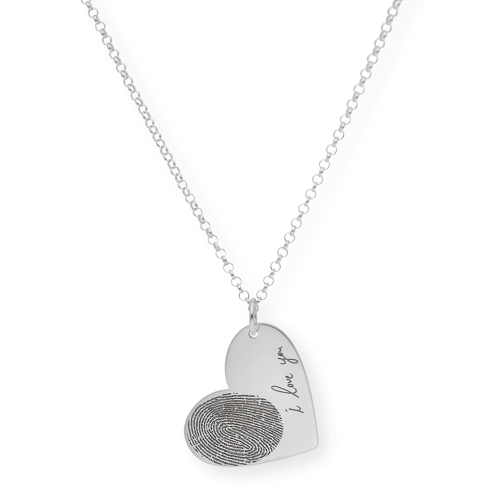 Colgante Corazón Seema Huella con Frase en Plata 925 con Baño de Oro Rosa 18k