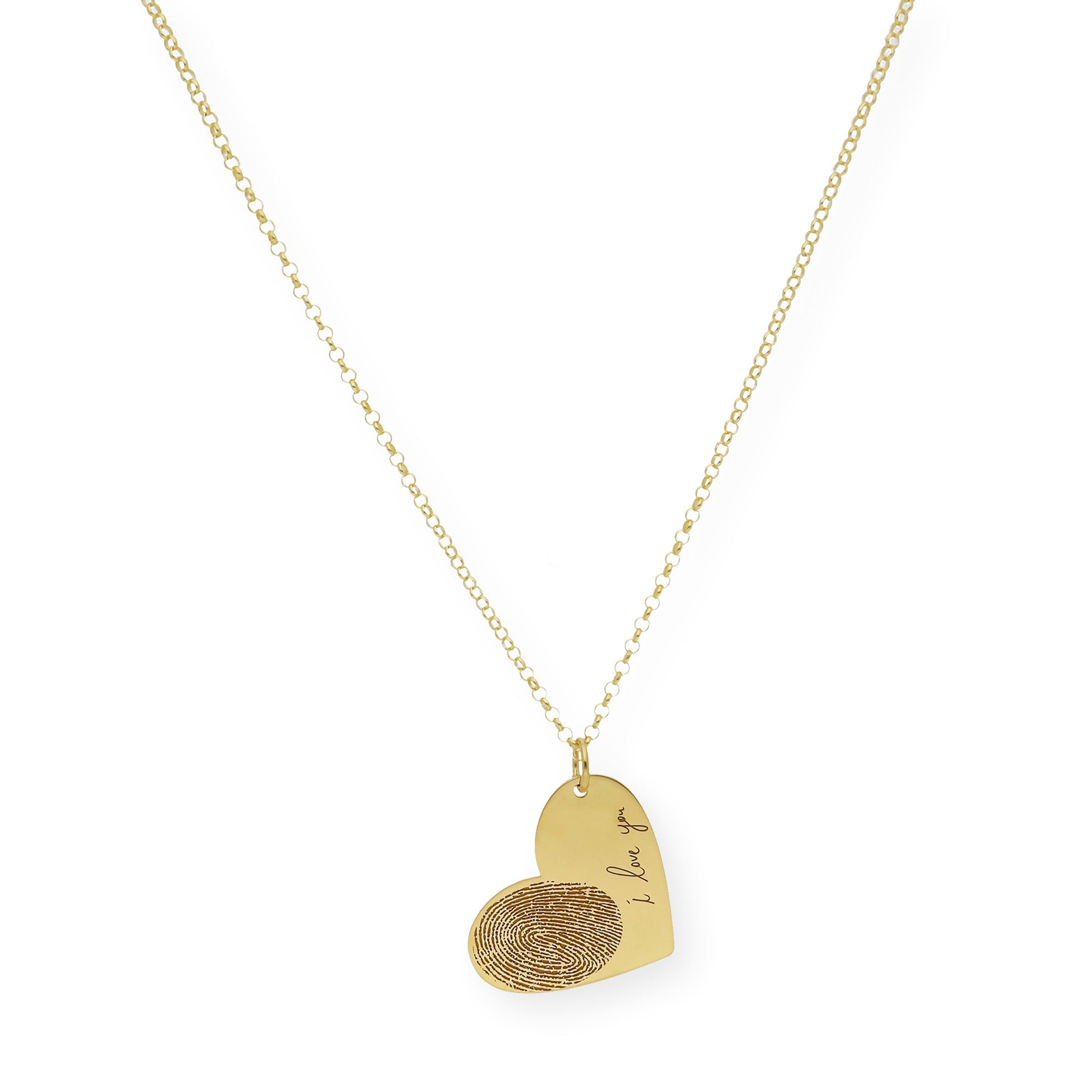 Colgante Corazón Seema Huella con Frase en Plata 925 con Baño de Oro Rosa 18k