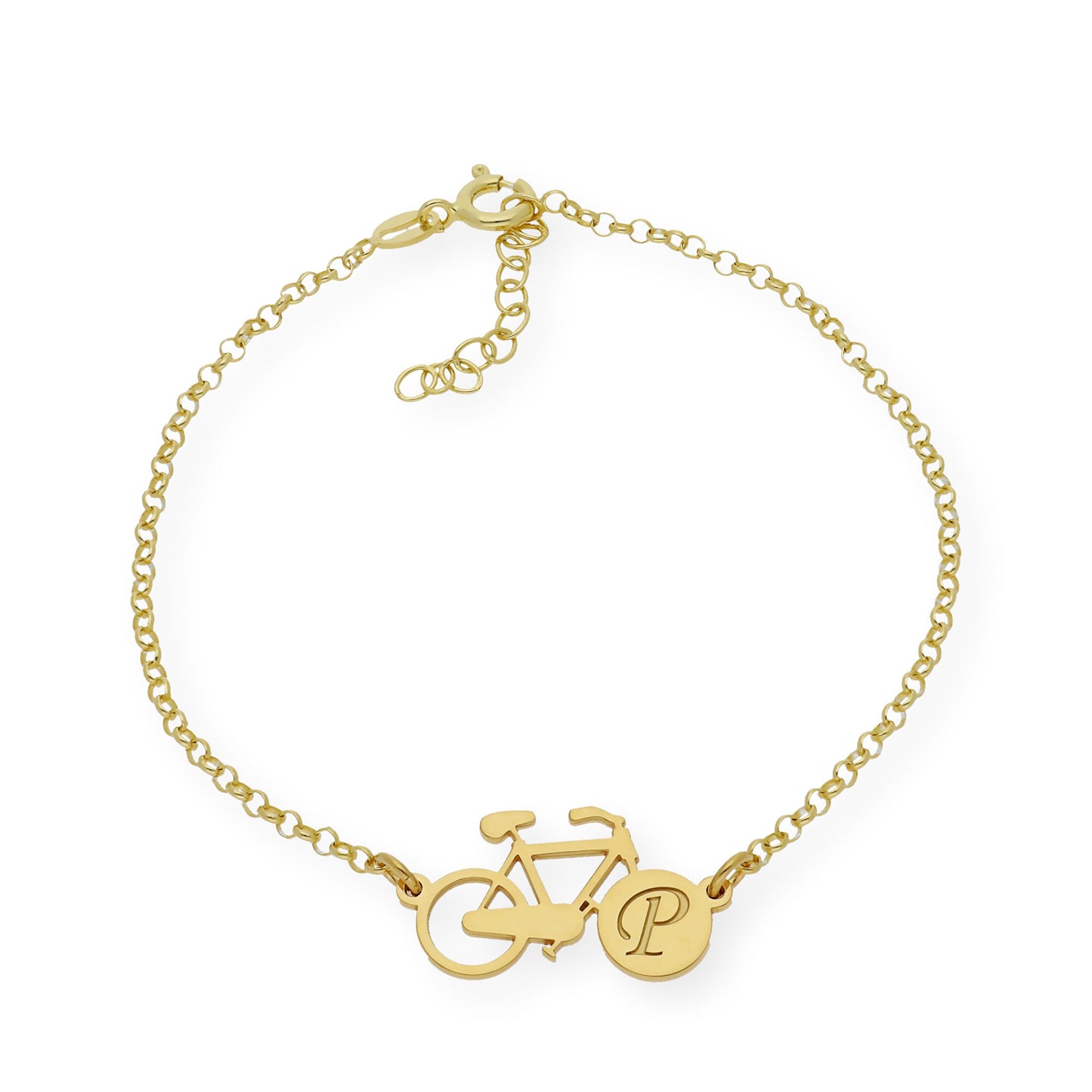 Pulsera Bicicleta Inicial en Plata 925 y Baño de Oro 18k