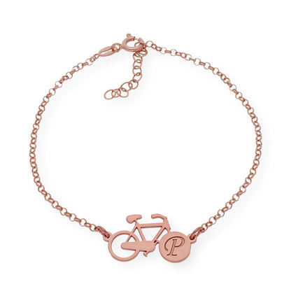 Pulsera Bicicleta Inicial en Plata 925 y Baño de Oro Rosa 18k