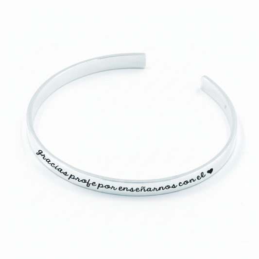 Brazalete Fino de Plata para Profesora