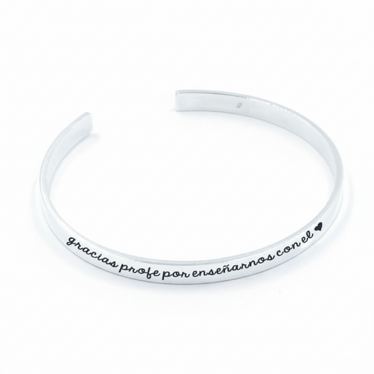 Brazalete Fino de Plata para Profesora