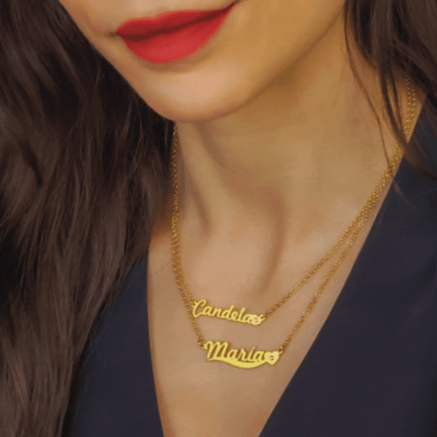 Colgante Nombre Helen Corazón con Circonita en Plata 925 con Baño de Oro 18k