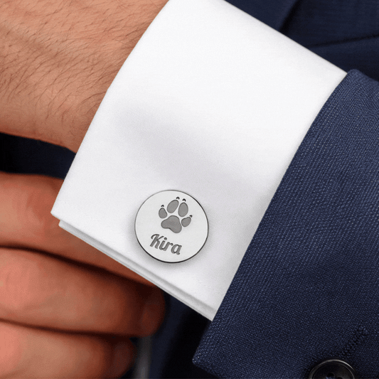 Gemelos Huella De Mi Mascota en Plata 925